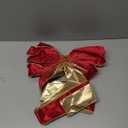 LaRibbons Large Red Velvet Christmas Tree Topper Bow, 13"x51" Holiday Ribbon Tree Topper, Classic Christmas Tree Decoration with Gold Trim, Xmas Indoor Outdoor Ornament