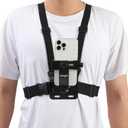 KINGKI Mobile Phone Chest Mount Harness Strap Holder Cell Phone Clip Action Camera POV for Samsung iPhone Plus etc