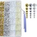 Pearls for Crafting Nail Charms Flat Back Nail Pearl 6 Size Half Round Beads for Embellishment Face Shoes Dress Small Accessories for DIY Jewelry Phone Making Gold Silver White Beige Bulk