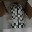 Stackable Coffee Mugs with Stand, Checkered Coffee Mug Set of 4, 11oz Espresso Cups for Beverages, Stacked Mug Set with Spoons for Christmas Housewarming Birthday Gift, Dishwasher Safe