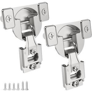 Furniware Non-Soft Close 4 Pack 1/2 inch Overlay Regular Hinges for Kitchen Face Frame Cabinet Door, Self Closing 105 Degree Open Angle