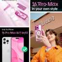 Meifigno Designed for iPhone 16 Pro Max Case 6.9", [Glitter Card & Wrist Strap] [Compatible with MagSafe] [2X Screen Protectors] Surround Raised Lens Protection Designed for 16 ProMax Case, Hot Pink