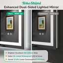 TokeShimi 55x30 LED Bathroom Vanity Mirror with Lights,Front Lit + Backlit LED Bathroom Mirror,3 Colors Stepless Dimmable,Anti-Fog,Tempered Glass,Memory Function,Waterproof,UL Listed