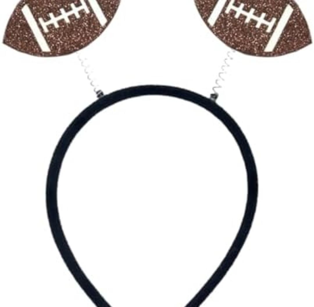 3 x AIUPUOC Football Headband for Women Cute Football Design Headband Head Boppers Sports Hair Accessories for Football Mom Fans Game Day Cheer Hairband Non Slip 1Pcs (Brown B, Average)