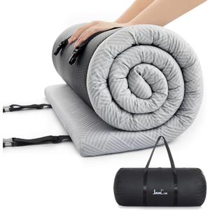 Jamdok Cooling Foam Camping Mattress for Hot Sleeper,Waterproof Sleeping Pad with Carry Bag,Roll Up Cot Mattress Topper for Summer Camping Bed,Hiking,Car,Portable(75 x 30 x 2 inches)