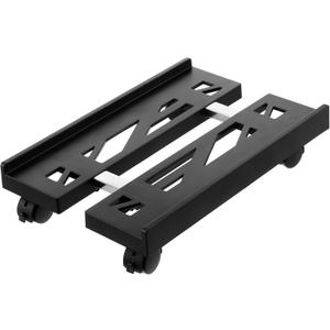 Mobile PC Stand, Adjustable Metal Computer Tower Stand, PC Floor Stand with 4 Locking Caster Wheels, PC Tower Stand, CPU Holder, PC Cart PC Riser Fits Most PC for Gaming Office Desk