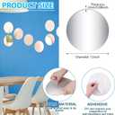 Cindeer Set of 24 Acrylic Round Mirror Plate Circle Mirror Trays Wedding Baby Shower Party Centerpieces for Tables Self Adhesive Non Glass Stickers for Home or Wall Candle Crafts Decor(12 Inch)
