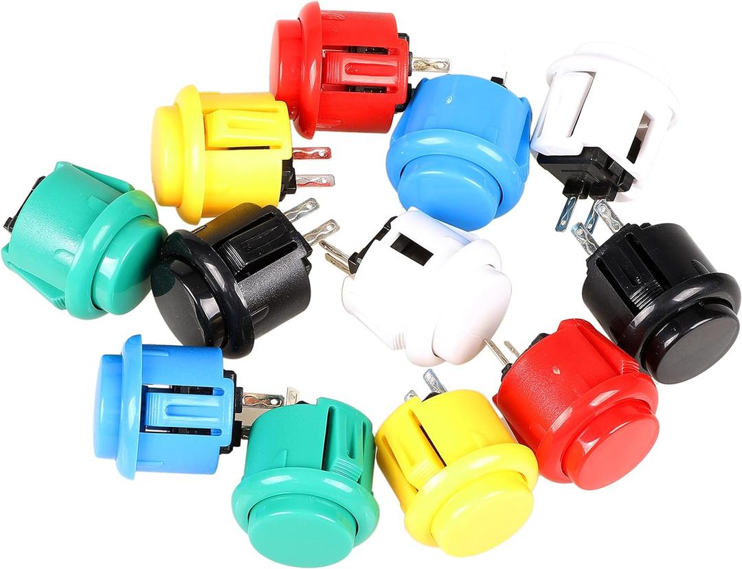 EG STARTS 11 Pcs x 24mm OEM Arcade Push Buttons Switch Perfect Replace for Sanwa OBSF-24 OBSC-24 OBSN-24 Push Button DIY Fighting Stick PC Joystick Game Part 