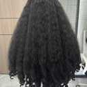 Afro Wig V Part Kinky Curly Wigs for Black Women, 180% Density Wear and Go Glueless Wig with Unique Bouncy Curls in the End, Synthetic No Leave out Clip in (#1B Black wig, 24 Inch)