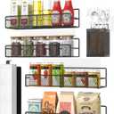 DTUQTX Spice Rack Wall Mounted 6 Pack: 100% Metal & Strong Adhesive Spice Organization for Kitchen Cabinet/Pantry Door, No Drill Hanging Seasoning Organizer with Paper Towel Holder, Utensil Caddy