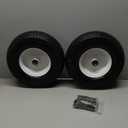 2 Pack 13x5.00-6 Flat Free Tire and Wheel Assemblies, 13x5x6 Solid Rubber Lawn Mower Tires for Riding Lawn Mower Tires and Wheel with 3/4" & 5/8" Bearings and 3" Centered Hub
