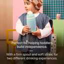 Tommee Tippee Active Straw Toddler Cups, 9 oz, Insulated Sippy Cups For Toddlers 1-3, Silicone Straw and Leak-Proof Valve, Mint and Beige, Pack of 2