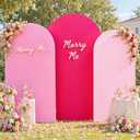 7.2ft 6.6ft 6ft Pink Arch Cover Set of 3-Wrinkle Free Spandex Wedding Arch Covers-Stretchy Chiara Arch Backdrop Stand Cover for Baby Shower Birthday Party Wedding Bridal Shower Background Cover