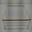 Modern Wood Handle Dish Rack and Drain Board, 16.5" x 12" x 5.5" Kitchen Plate Cup Dish Drying Rack Tray Cutlery Dish Drainer