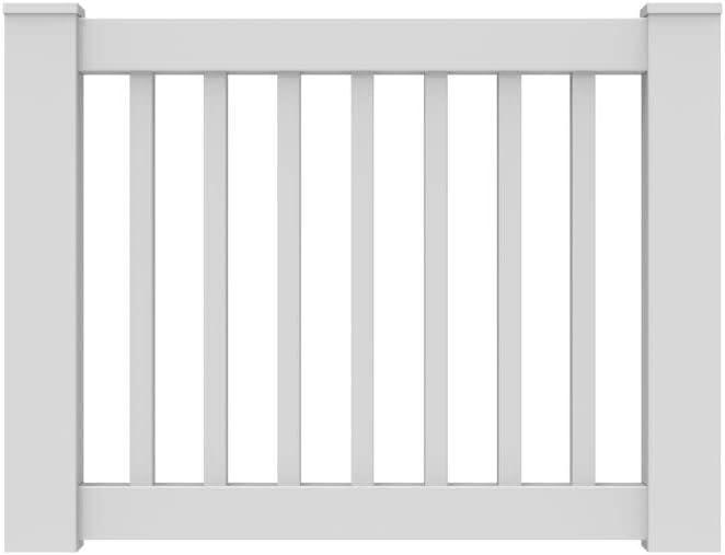 36" Vinyl Gate Kit with Square Balusters, White