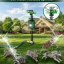Motion-Activated Sprinkler, Solar Animal Repellent Outdoor - Deer Cat Deterrent with Motion Sensor & Flashing Lights, Protects Yard & Garden from Deer, Cats, Raccoons