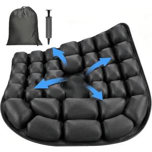 Upgrade Air Inflatable Pressure Relief Seat Cushion, Comfortable 3D Travel Seat Cushion Optimal Support for Long Sitting in Car, Air Travel, Office Chairs