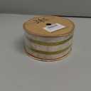 Ribbli Light Champagne Velvet Wired Ribbon with Gold Sparkling Stripe 2.5 Inch Christmas Ribbon for Tree Gift Wrapping Wreaths Garland Topper Bows Crafts Home Decor -10 Yards