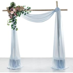 VDS Pack of 1 Panel (30 Inch X 20 Feet) Wedding Arch Draping Fabric Sheer Chiffon Fabric Drapery for Wedding Ceremony Reception Swag Backdrop Canopy Chuppah ARBO Altars Decoration (Baby Blue)