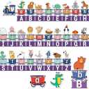 CHEFAN Felt Alphabet Train Toy 27 PCS Alphabet ABC Set Includes 1 Engine and 1 Storage Bag for Toddlers Kids Boys and Girls