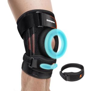 2-in-1 Professional Knee Brace for Pain Relief,Adjustable Knee Support with Patella Pad & Side Stabilizers, Compression Knee Sleeve for Meniscus Tear, ACL, Joint Pain, Runner, Workout-Men & Women