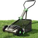 WORKPROX 16-Inch Push Reel Lawn Mower, Adjustable Height 5-Blade Reel Mower with Removable 8-Gallon Grass Catcher for Yards and Gardens, Black