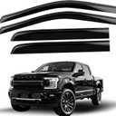 Low Profile Window Rain Guards Compatible with 20152026 F150 20172024 Raptor Crew Cab, Outside Mount Vent Deflectors, Tinted Acrylic Wind Rain Shield, 4-Piece Set