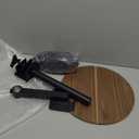 Round Side Table, Adjustable-Height Small Drink Table, Pedestal Martini Stand, Weighted Base Cocktail Table Accent Nightstand for Living Room, Bedroom, Bathroom, Office, Walnut