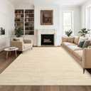 9x12 Area Rugs for Living Room Washable Solid Large Bedroom Rugs Non Slip Soft Modern Abstract Dining Room Throw Carpet Minimalist Classic Plain Area Rug for Nursery Kitchen Home Office, Beige