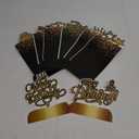 8 PCs Gold And Black Happy Birthday Table Accessories