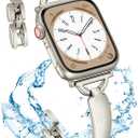 Gold Stainless Steel Band Compatible Apple Watch Slim Starlight Bracelet Women 38mm 40mm 41mm 46mm 42mm 44mm 45mm 49mm.Jullstar Dressy Bling Silver Leopard Thin Metal Bangle for iphone Watch Wristband Series Ultra 11 10 9 8 7 6 5 4 SE 3 2 1