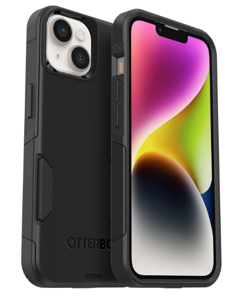 OtterBox iPhone 14 & iPhone 13 Commuter Series Case - INTO THE FUCSHIA (Black), slim & tough, pocket-friendly, with port protection