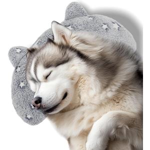 Dog Pillows for Large Dogs, Glow in The Dark Soft Neck Pillow, U-Shaped Pillow for Cat and Dog, Machine Washable Toy & Birthday Gift (Glow Grey, L)