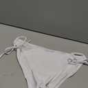Zmart String Tie Side Bikini Bottoms - Women Full Coverage Swimsuit Bottom Mid Rise Mid Waist Swim Bathing Suit Bottom White M