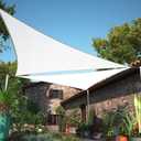 ShadeMart 8' x 8' x 8' Triangle Sun Shade White Sail UPF50 Canopy smTAPT08 Fabric Cloth Screen, Water Air Permeable & UV Resistant, Heavy Duty, Carport Patio Outdoor - (We Customize Size)
