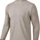 Zengjo Thermal Base Layer Men Mock Turtleneck(Heather Brown,XL) (Brown, XL)