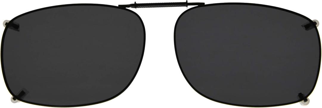 Eyekepper Large Clip On Sunglasses With Spring Draw Bar Polarized (57*39MM, Grey)
