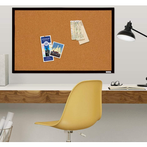 Cork Board Bulletin Board 24 x 36, Wood Framed Corkboard for Wall
Hanging Office Message Board, Large Notice Pin Board with 15 Push Pins, 10mm Natural Cork, For School, Home & Office