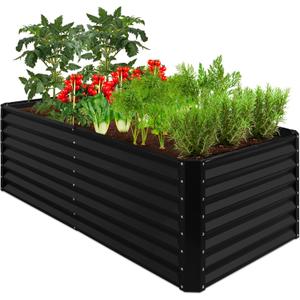 Best Choice Products 6x3x2ft Outdoor Metal Raised Garden Bed, Deep Root Box Planter for Vegetables, Flowers, Herbs, and Succulents w/ 269 Gallon Capacity - Black