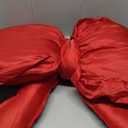 SmoothNovelty Valentines Day Red Bow Throw Pillow 18 Inch x 16 Inch Valentines Home Decoration Red Soft Decorative Pillow for Cushion Bed Sofa Couch Holiday Outdoor Car Home Decorations