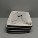 Large Storage Baskets for Shelves, Fabric Baskets for Organizing, Collapsible Storage Bins for Closet, Nursery, Clothes, Home & Office [3-Pack, White&Brown]