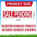Juexica 12 Pcs Real Estate Rider Signs 24 x 6 Inch Coming Soon, for Sale, Pending, Sold Waterproof Signs Rider Real Estate with Different Messages(Red with White)