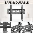 TETVIK Fixed TV Wall Mount for Most 26-63 inch TV Monitor fit Flat Curved Screen Ultra Slim Profile Television Mount Wall Bracket Max VESA 400x400mm Hold Up to110 lbs Wall Mount TV Bracket