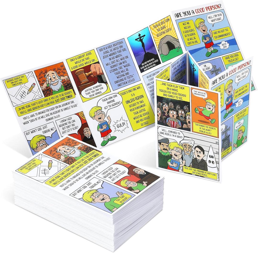 Dispowreath 100 Pcs Are You A Good Person? Kids Gospel Tract Card Christian Tracts Salvation Cards Prayer Cards Pocket Holy Postcard Christian Inspirational Bible Verses Bookmark for Kids Women Men