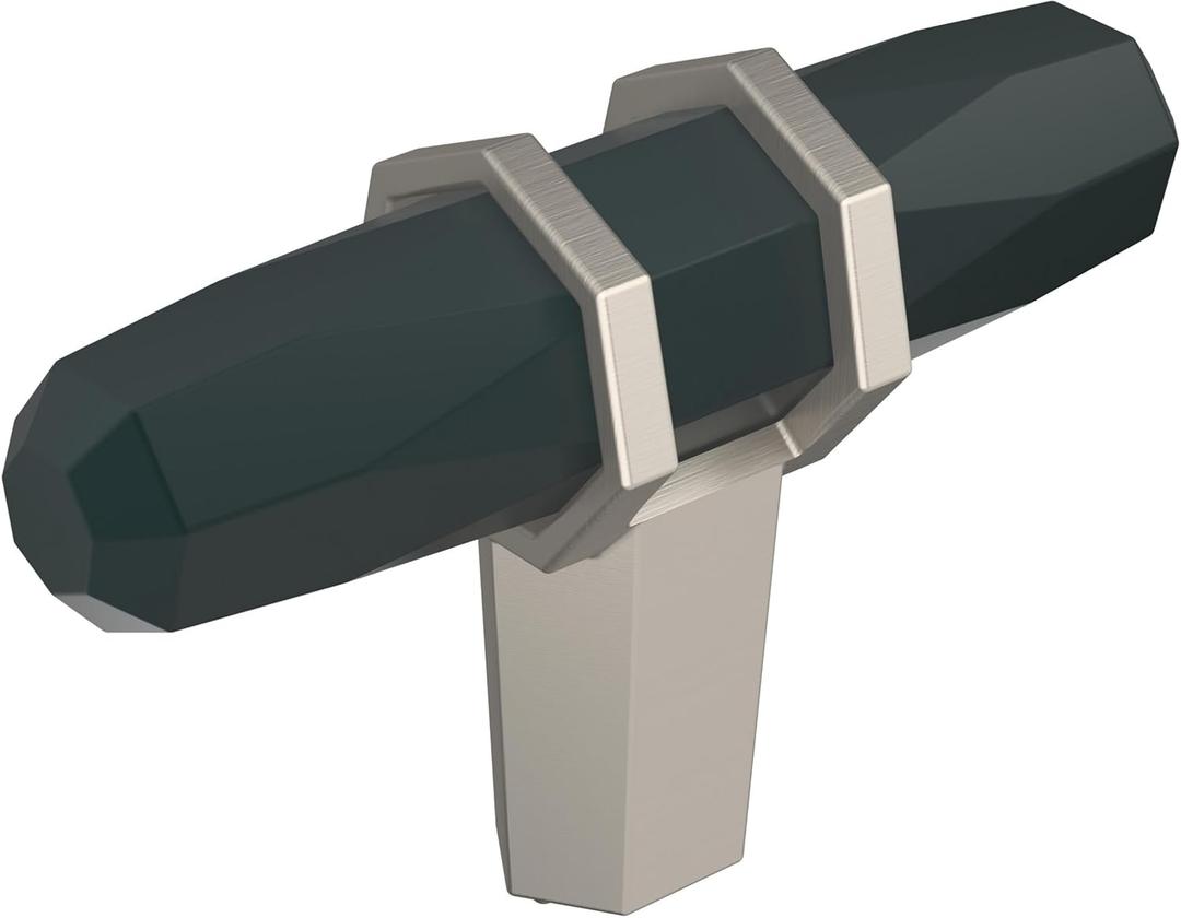 Amerock | Cabinet Knob | Black Bronze/Satin Nickel | 2-1/2 inch (64 mm) Length | London | 1 Pack | Drawer Knob | Cabinet Hardware
