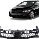 Replacement Parts Front Grille Grill Assembly Black Shell And Insert Compatible With Honda Civic 2009 2010 2011 Sedan