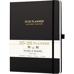2025-2026 Planner - 2025-2026 Planner Weekly and Monthly, 8" 10", July 2025 - June 2026, Inner Pocket, Elastic Closure, Pen Loop, Bookmarks, Note Pages
