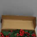 Red Berry Christmas Garland with Lights, 5.9FT Artificial Garland Christmas Decorations Battery Operated Christmas Garland for Mantle Winter Holiday Garland New Year Fireplace Stairs Home Table Decor