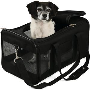 Sherpa Original Deluxe Travel Pet Carrier, Airline Approved - Black, Large (19.0"L x 11.8"W x 11.5"H)