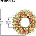22 Inch Easter Wreaths for Front Door, Egg Wreaths with Tulips and Eucalyptus Leaves, Spring Decorations Outdoor Indoor Outdoor Farmhouse Rustic Easter Door Decor